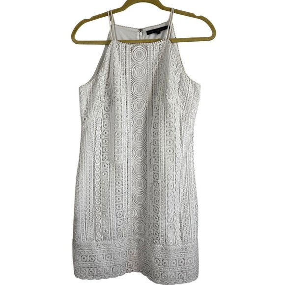 White House Black Market Dresses & Skirts - Floral Crochet Tank Dress White 6 Bridal Boho Indie Folk Eyelet Scalloped Chic